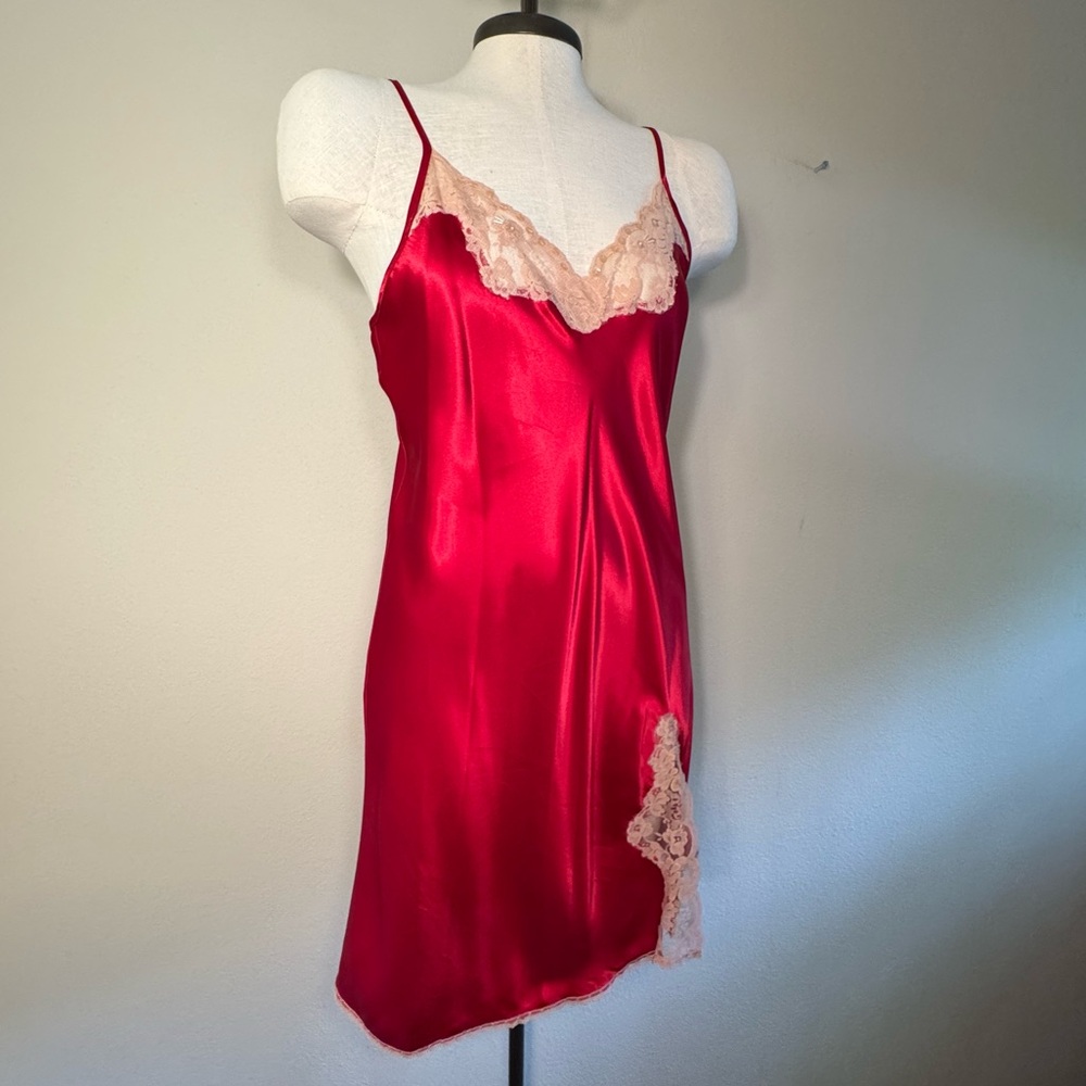 Gillian & O’Malley Red Silky Satin Lingerie Nightgown Size S - Picture 7 of 16